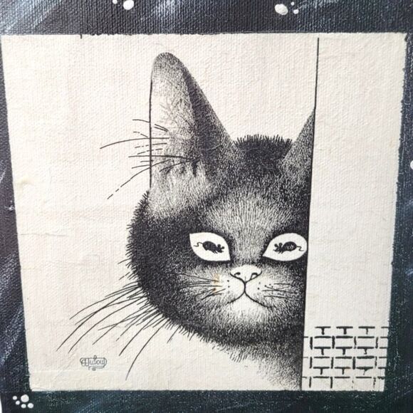 Vintage Albert Dubout Cat Art PURRFECT Print Kitten Lover Picture - Picture 4 of 4